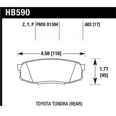 HAWK HB590P.682 SuperDuty задні для TOYOTA LC200/SEQUOIA/TUNDRA/LEXUS LX570/MMC Pajero 4 Photo-2 