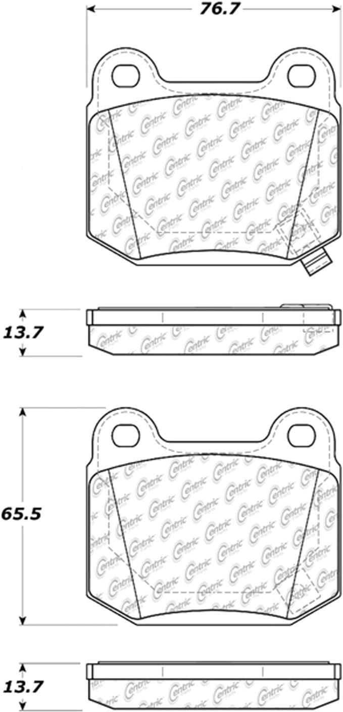 STOPTECH 300.09610 Centric Колодки гальмівні задні для MITSUBISHI EVO 03-06, SUBARU STI 04-09 Photo-1 