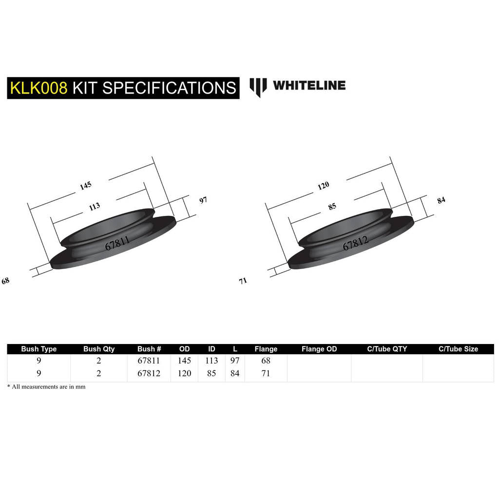 WHITELINE KLK008 Комплект ліфта передній/задній 2 Inch Photo-4 