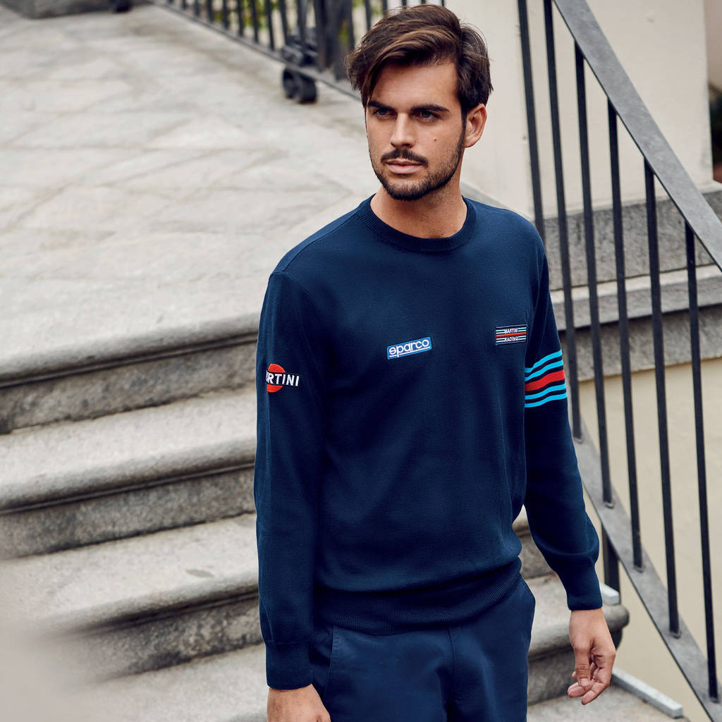 SPARCO 01350MRBM2M бавовняний светр CREWNECK MARTINI RACING, темно-синій, р-р M Photo-3 