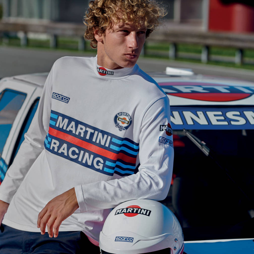SPARCO 002206MRBI3L Футболка з довгим рукавом MARTINI RACING, високий комір, біла, розмір L Photo-3 