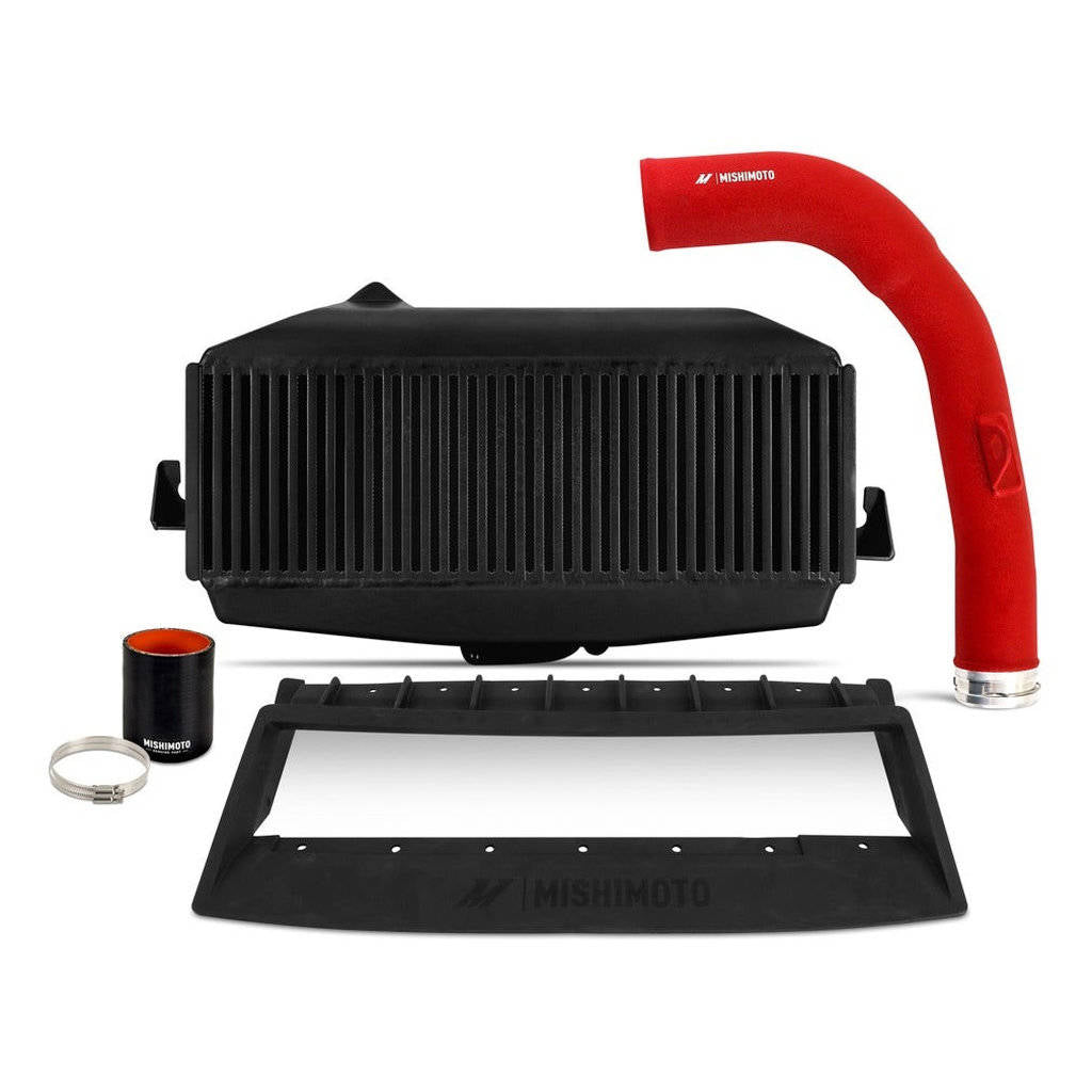 MISHIMOTO MMTMIC-WRX-22KBKRD Комплект верхньої опори інтеркулера, чорне ядро, червоні трубки для SUBARU WRX 2022 Photo-0 