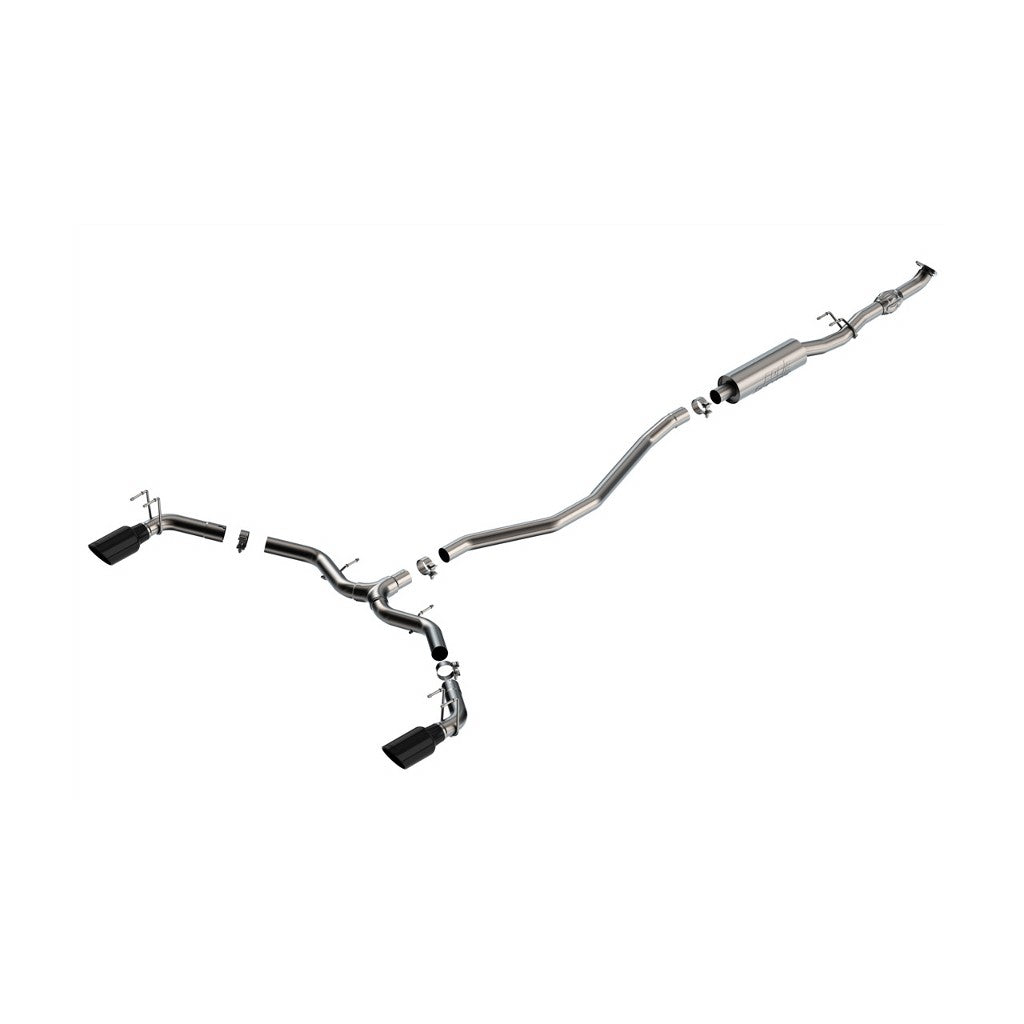 BORLA 140922BC Вихлопна система Cat-Back S-TYPE 2.50", TIP 4.5" Чорний хром, нержавіюча сталь T-304 для HONDA Civic 1.5L/ ACURA Integra 2022-2023 Photo-0 