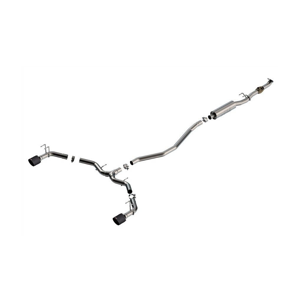 BORLA 140922CFBA Вихлопна система Cat-Back S-TYPE 2.50", TIP 4.5" Вуглецеве волокно з чорним анодованим центром для HONDA Civic 1.5L/ ACURA Integra 2022-2023 Photo-0 