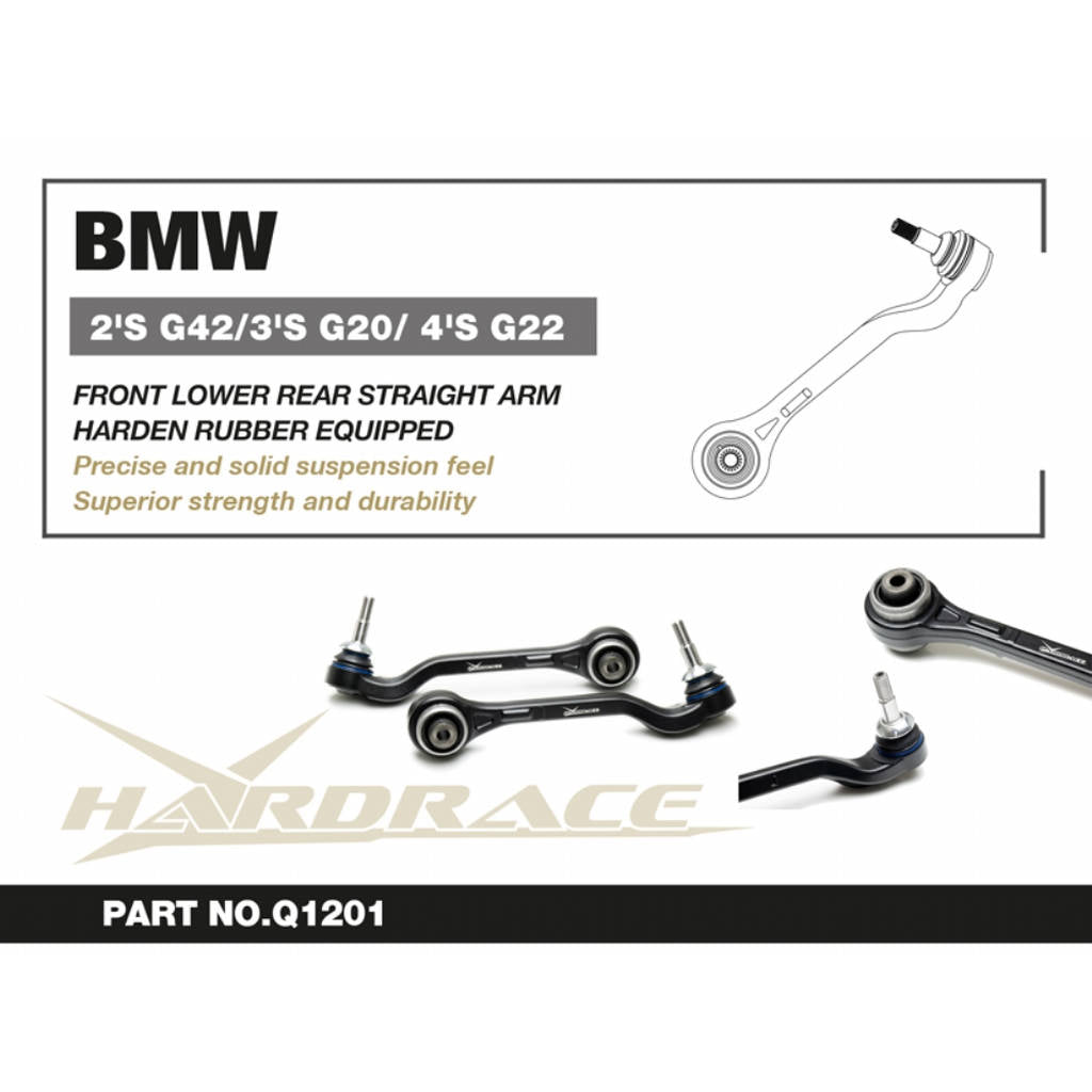 HARDRACE Q1201 Передній Нижній важіль (посилена гума) - 2 шт для BMW 2'S G42/ 3'S G20/21/ 4'S G22/23/26 Photo-1 