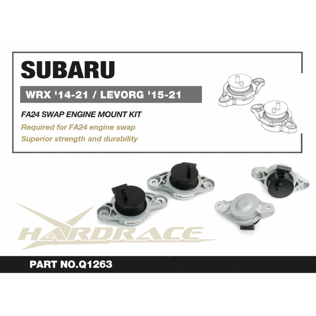 HARDRACE Q1263 К-т для встановлення двигуна FA24 (2 кріплення) для SUBARU WRX '14-21/LEVORG '14-21 Photo-1 