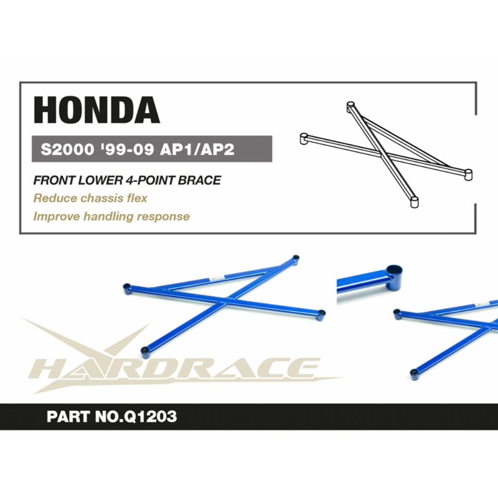 HARDRACE Q1203 Передній нижній кронштейн поперечної стійкості - 1 шт для HONDA S2000 1999-2009 Photo-1 