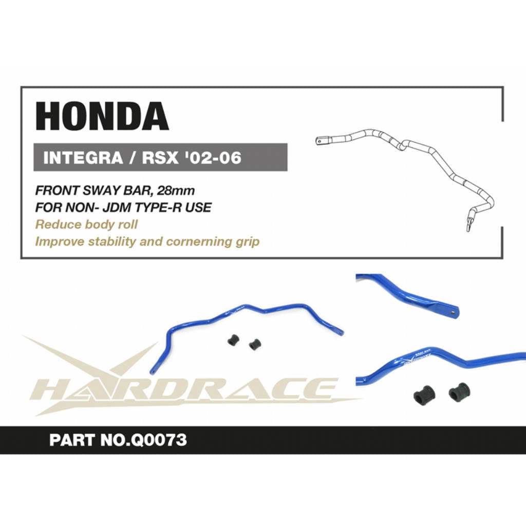 HARDRACE Q0073 Передній стабілізатор 28mm - 3 шт для HONDA INTEGRA NON-JDM TYPE-R / RSX '02-06 / CIVIC '01-06 Photo-1 