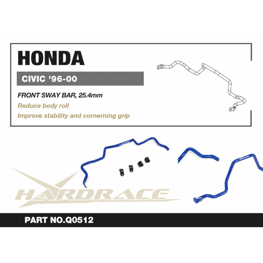 HARDRACE Q0512 Передній стабілізатор, 25.4mm - 5 шт для HONDA CIVIC EK 96-00 Photo-2 