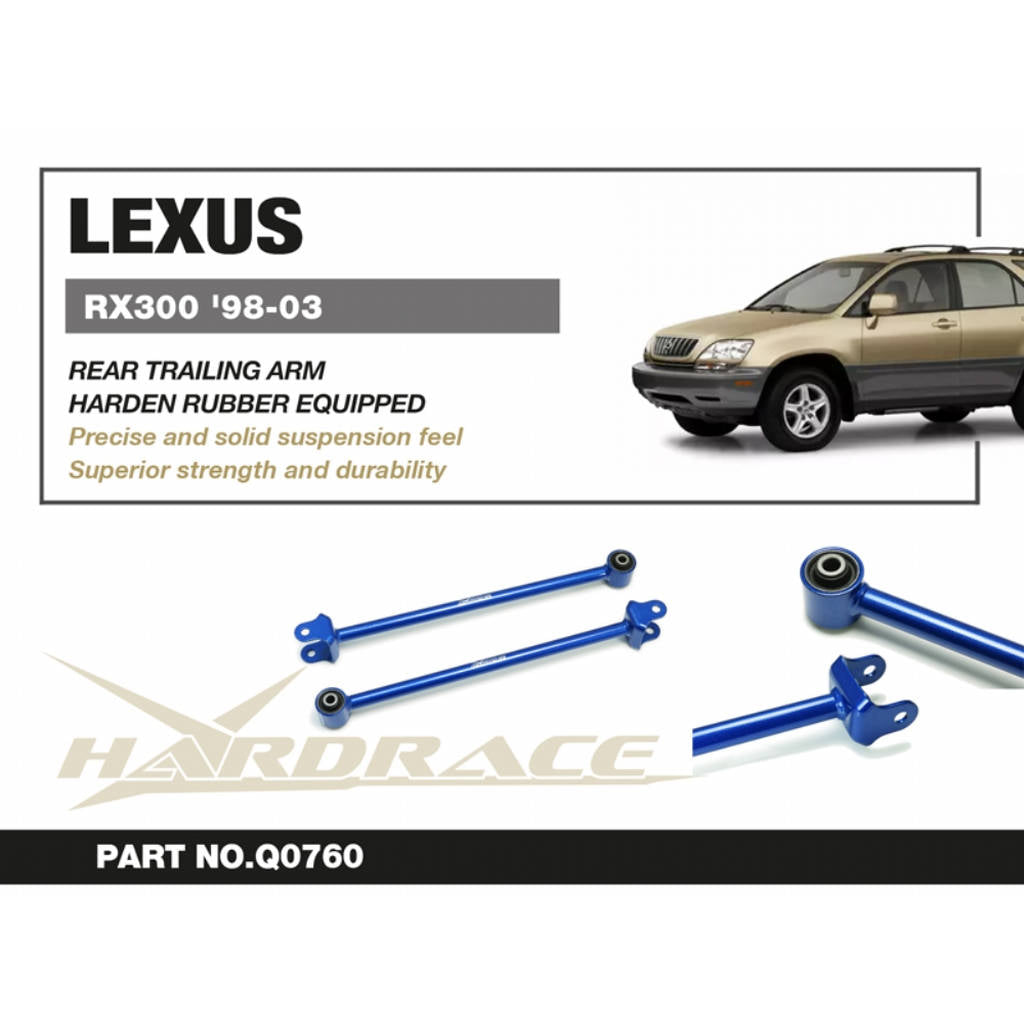 HARDRACE Q0760 Задній причепний важіль (Жорстка гума) - 2 шт для LEXUS RX300 '98-03 Photo-1 