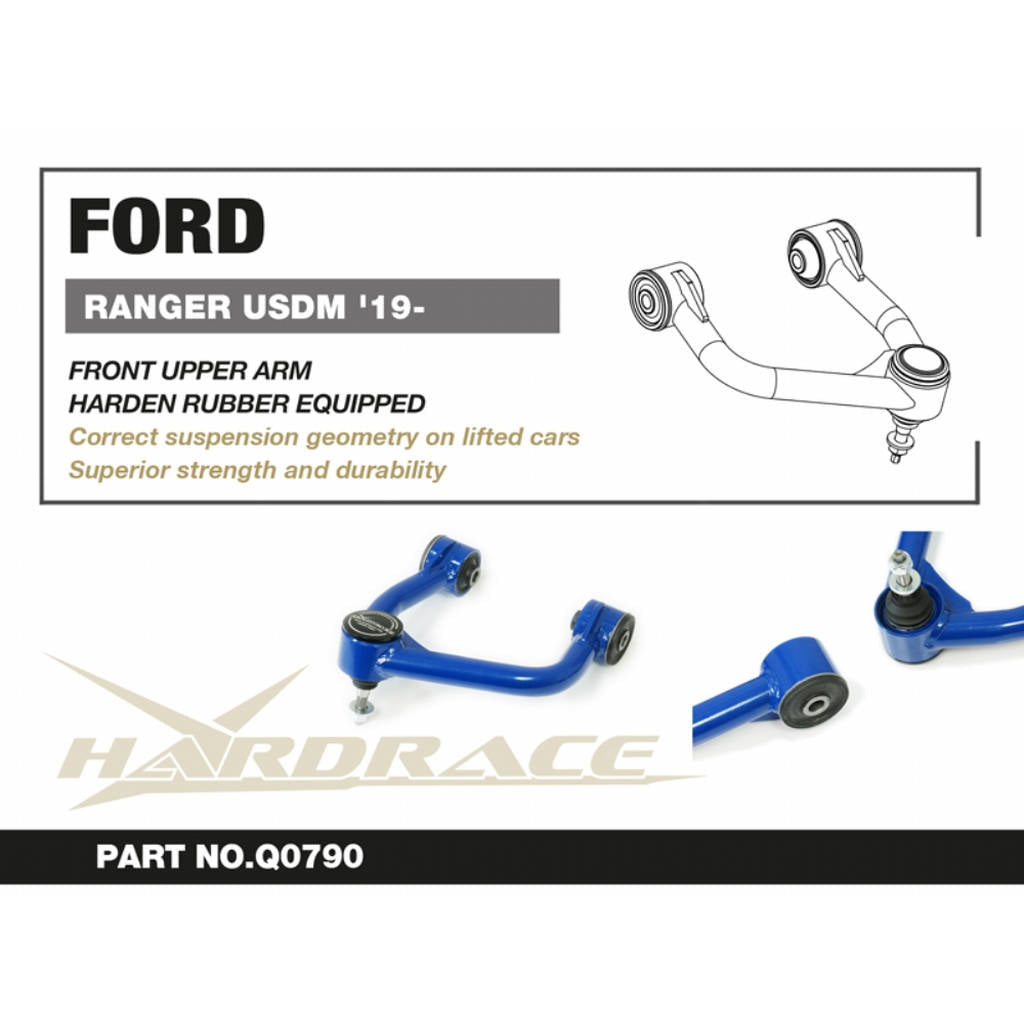 HARDRACE Q0790 Передній верхній важіль (Жорстка гума) - 2 шт для FORD RANGER '19- USDM Photo-1 