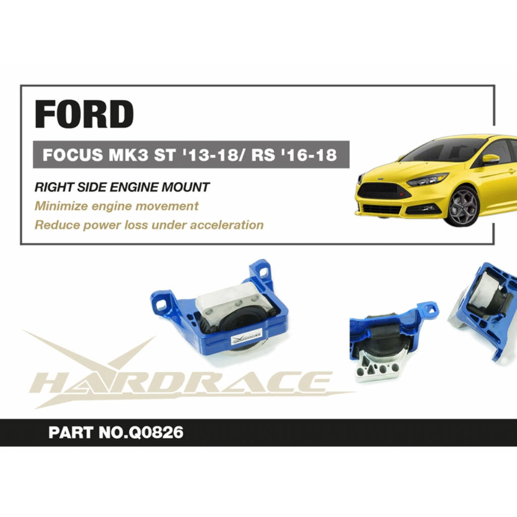 HARDRACE Q0826 Кріплення двигуна - праве STREET VERSION - 1 шт для FORD FOCUS MK3 2.0 ST / 2.3 RS Photo-1 