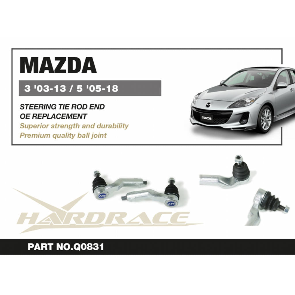 HARDRACE Q0831 Наконечник тяги - OE Заміна 2 шт для MAZDA 3 '03-13 / 5 '05-18 Photo-1 