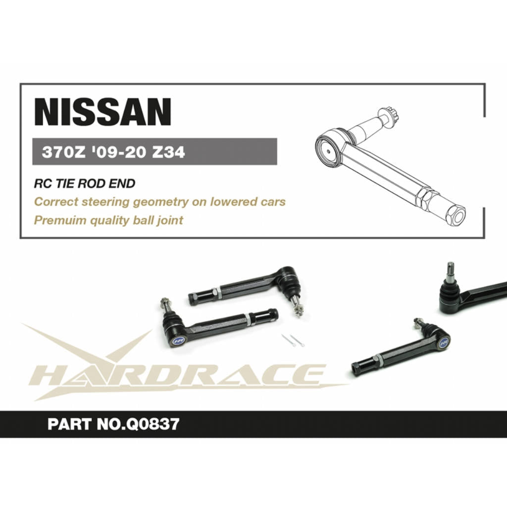 HARDRACE Q0837 Наконечник тяги - 2 шт для NISSAN 370Z Z34 / INFINITI G '06-14 V36 / Q50 / Q60 '14- V37 Photo-1 