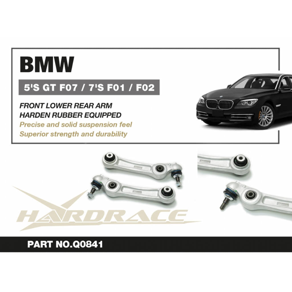 HARDRACE Q0841 Передній нижній Задній важіль (Жорстка гума) - 2 шт для BMW 5'S GT F07 / 7'S F01 / F02 RWD Photo-1 