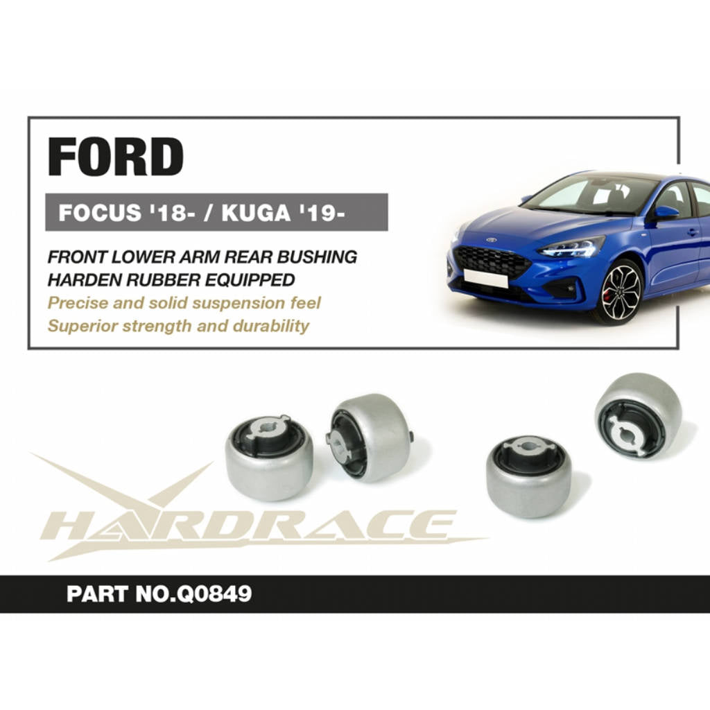 HARDRACE Q0849 Втулки (Передній нижній важіль) (Жорстка гума) - 2 шт для FORD FOCUS MK4 '18- / KUGA '19 OE Заміна Photo-1 