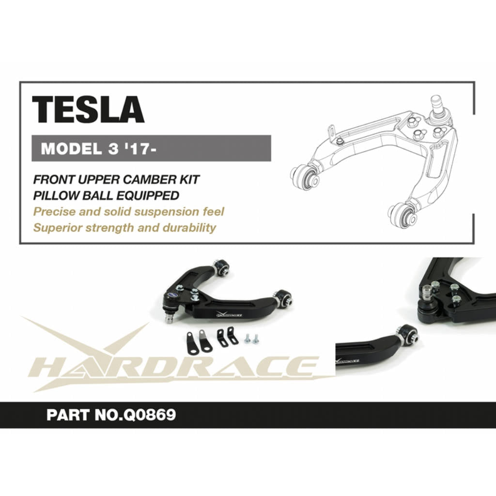HARDRACE Q0869 К-т верхнього переднього розвалу (Сферична подушка) - 2 шт для TESLA MODEL 3 '17- Photo-1 