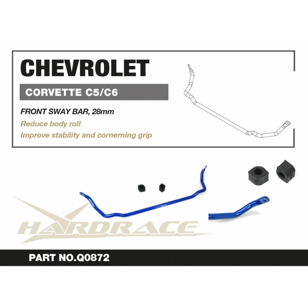 HARDRACE Q0872 Передній стабілізатор, 28mm - 3 шт для CHEVROLET CORVETTE C5 '97-04 / C6 '05-13 Photo-1 