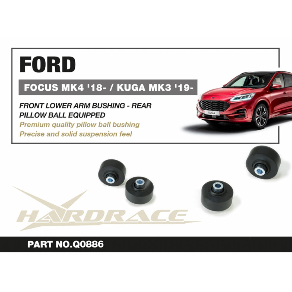 HARDRACE Q0886 Втулки (Передній нижній важіль) (Сферична подушка) - 2 шт для FORD FOCUS MK4 '18- / KUGA MK3 '18- Photo-1 