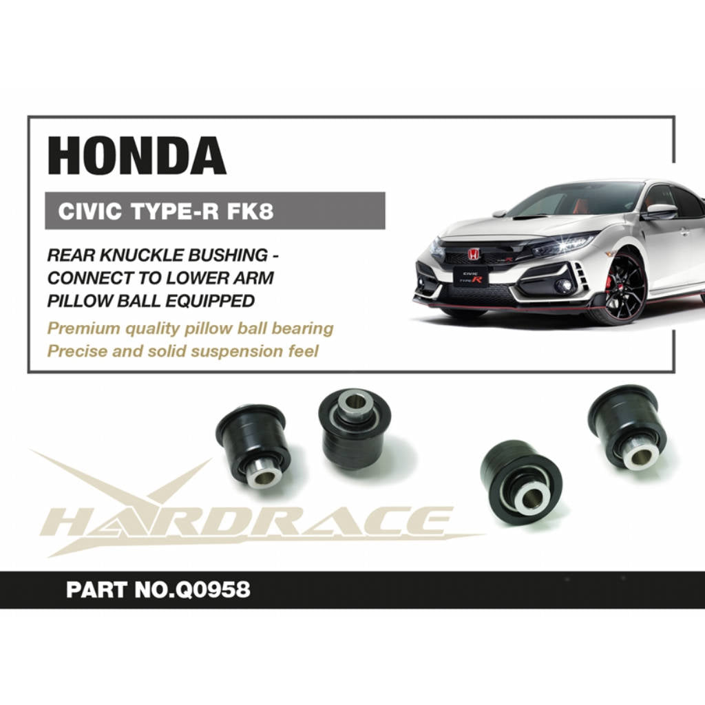 HARDRACE Q0958 Втулка заднього поворотного кулака (Сферична подушка) - 2 шт для HONDA CIVIC '17- FK8 TYPE-R Photo-1 