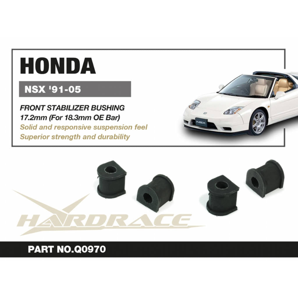 HARDRACE Q0970 Втулки переднього стабілізатора, 17.2mm (для планки 18.3mm OE) 2 шт для NSX '91-05 / NSX TYPE-S '97-05 Photo-1 