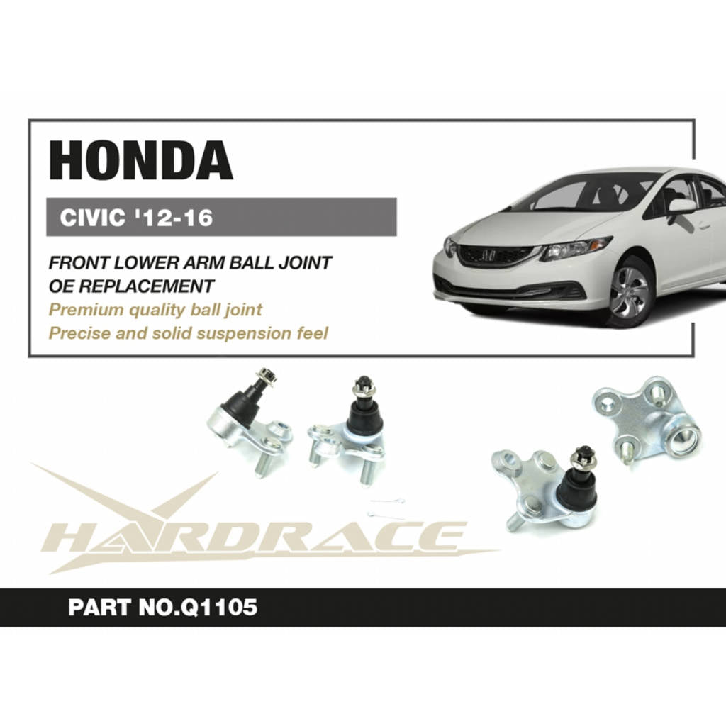 HARDRACE Q1105 Передній нижній сферичний шарнір - 2 шт OE Заміна для HONDA CIVIC 9th '12-16 Photo-1 