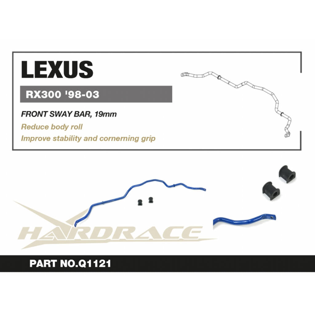 HARDRACE Q1121 Передній стабілізатор, 19mm - 3 шт для LEXUS RX300 '98-03 Photo-1 