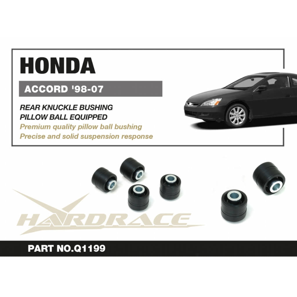 HARDRACE Q1199 Втулка заднього поворотного кулака (Сферична подушка) - 4 шт для HONDA ACCORD '98-07 / ACURA TSX '03-08 Photo-1 