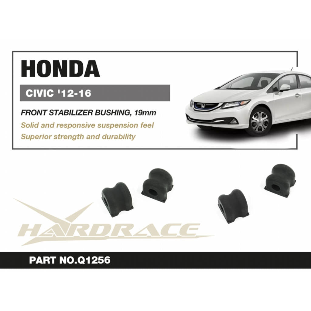 HARDRACE Q1256 Втулки переднього стабілізатора 19mm 2 шт для HONDA CIVIC '12-15 Photo-1 
