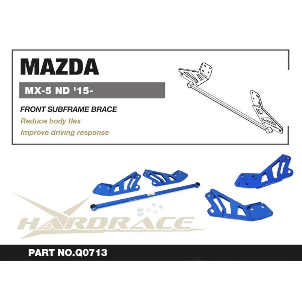 HARDRACE Q0713 Передній кронштейн підрамника - 3 шт для MAZDA MIATA / MX-5 ND '15- Photo-2 