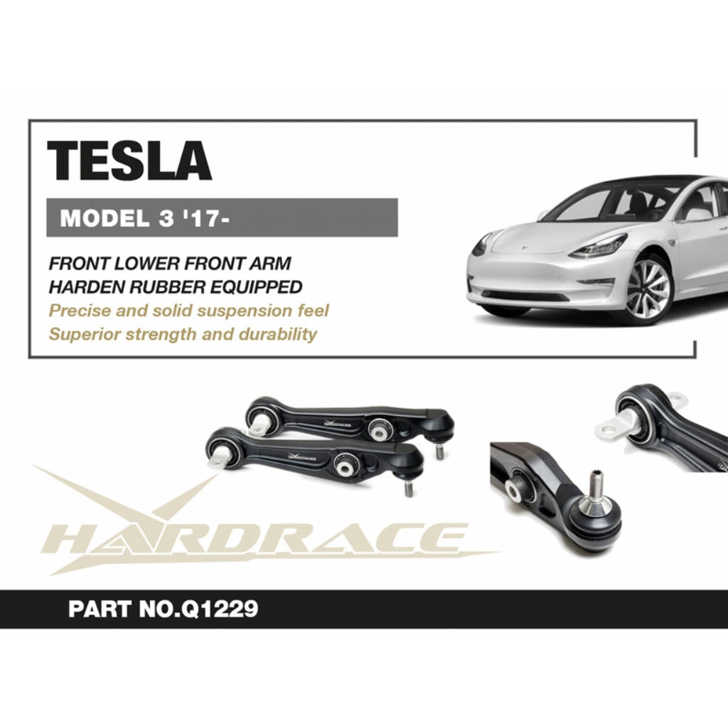 HARDRACE Q1229 Передній нижній прямий важіль (жорстка гума) - 2 шт для TESLA Model 3 2017+ Photo-1 