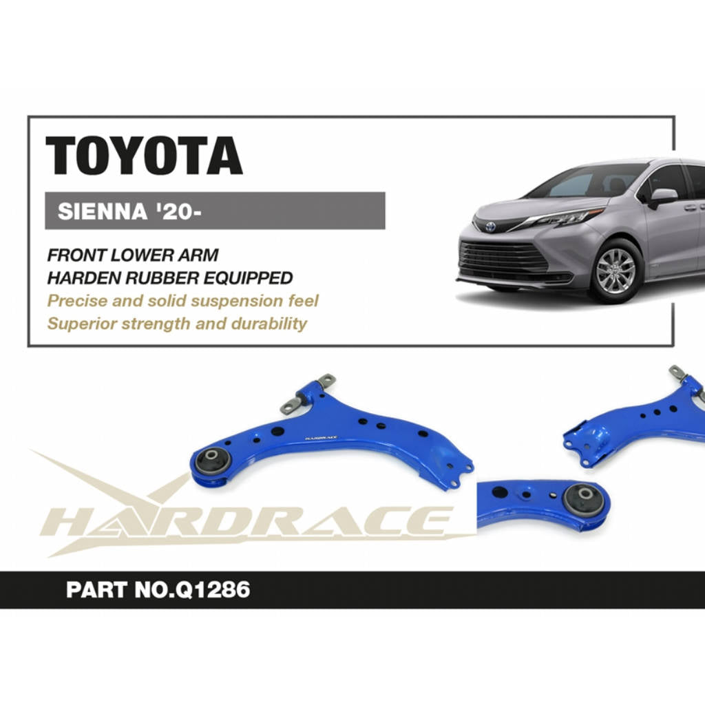 HARDRACE Q1286 Передній нижній важіль (жорстка гума) 2 шт для TOYOTA Sienna 2020+ Photo-1 