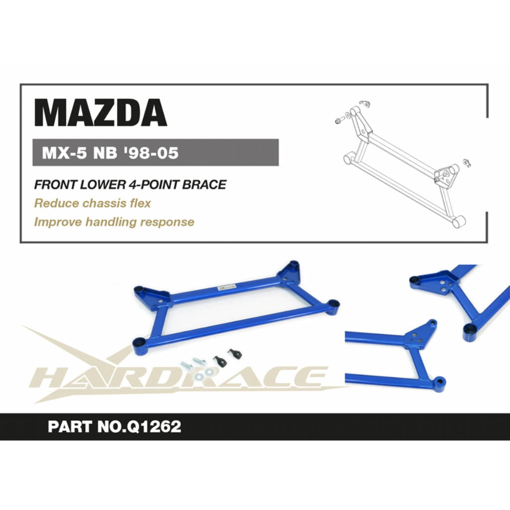 HARDRACE Q1262 Силова розпірка передня нижня 4-х точкова для MAZDA Miata / MX-5 1999-2005 Photo-2 
