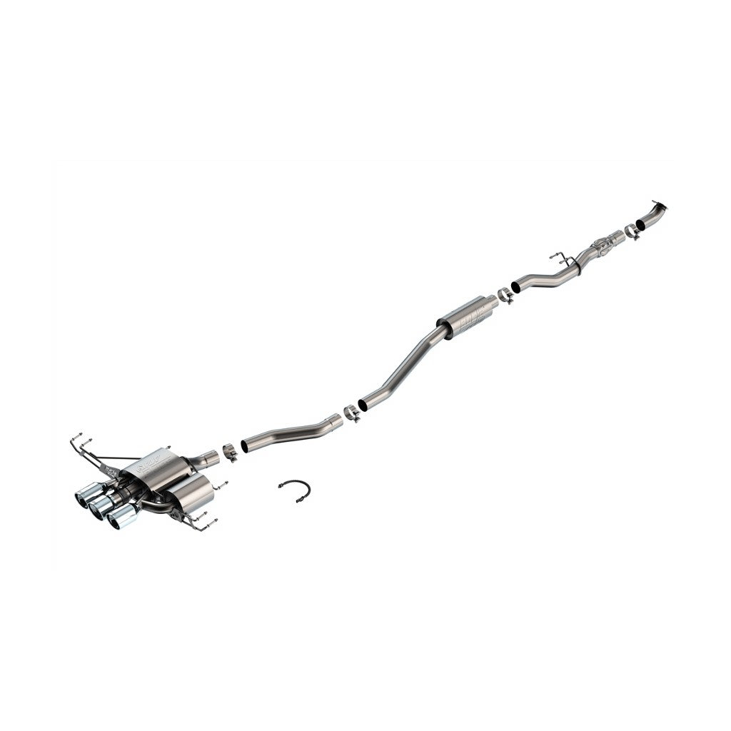 BORLA 140927 Вихлопна система Cat-Back 2.75" ATAK 3 RD RL AC CR Наконечник 4" RD X 6.63", 4.5" RD X 4.75" для HONDA Civic Type R 2.0L 4 Cyl Turbo MT FWD 4DR Hatchback 2023 Photo-0 
