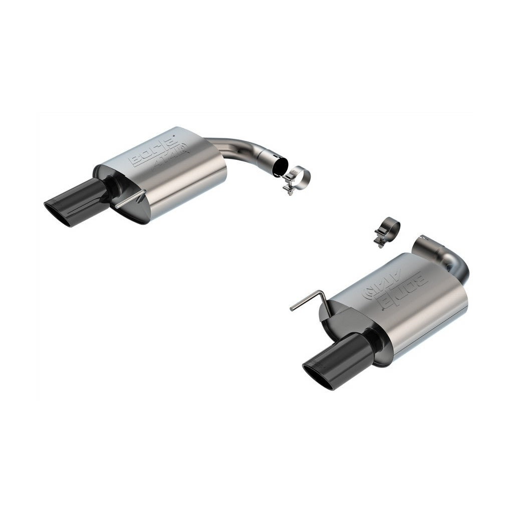 BORLA 11984BC Вихлопна система Axle-Back ATAK 2.5" S RD RL AC BC SR Наконечник 4" RD X 9.75" Чорний хром (Без активного вихлопу) для FORD Mustang GT 5.0L V8 2024 Photo-0 