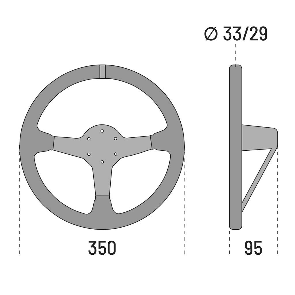 SPARCO 015R325CSN Кермо R325, замша, чорний, діам. 350мм, виліт 95мм Photo-2 
