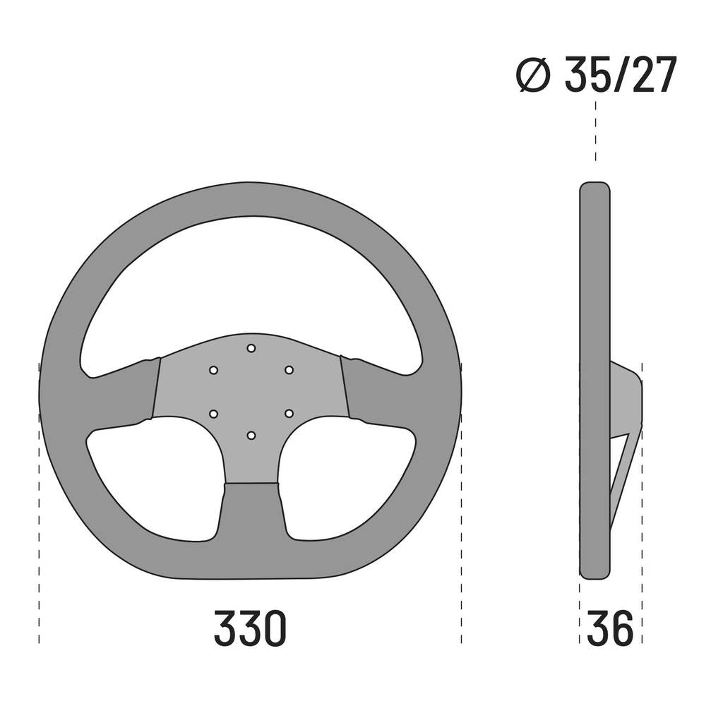 SPARCO 015R353PSN Кермо R353, замша, чорний, діам.330, виліт 36мм Photo-2 