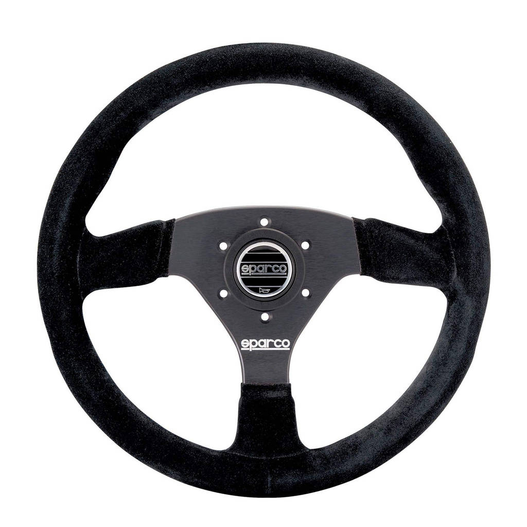 SPARCO 015R383PSN Кермо R383, замша, чорний, діам. 330мм, виліт 39мм Photo-1 