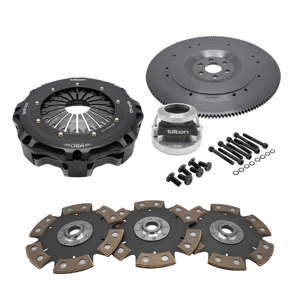 TILTON 58-3300-6007 К-т зчеплення з 3 дисків кераметалевий OT-215 для CHEVY CAMARO GEN5 ZL1, (У комплект входить гідравлічний розжимний підшипник) Photo-0 