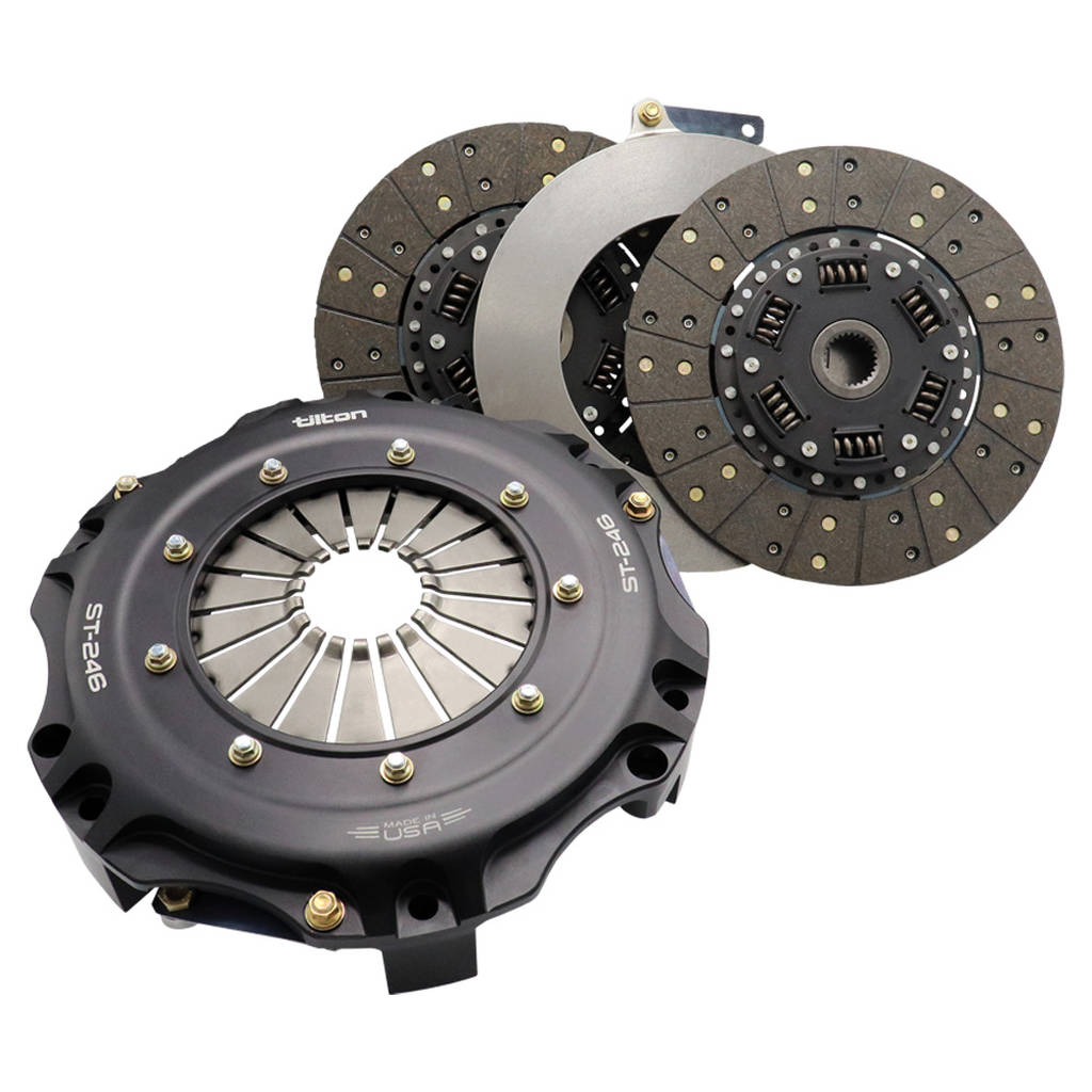 TILTON 69-402UG-06 Ультрависокопродуктивне зчеплення ST-246, 2 PL, Сірий, Органічний матеріал, пружні ступиці, 1 1 / 8" X 10 Вал Photo-0 