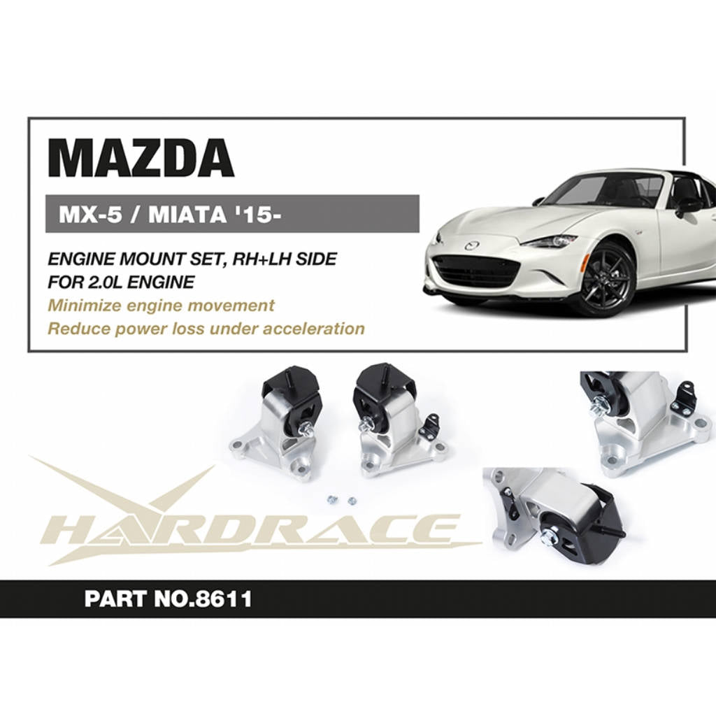 HARDRACE 8611 Бічні опори двигуна (права та ліва) 2 шт для MAZDA MX-5 2.0L 2015+ Photo-1 