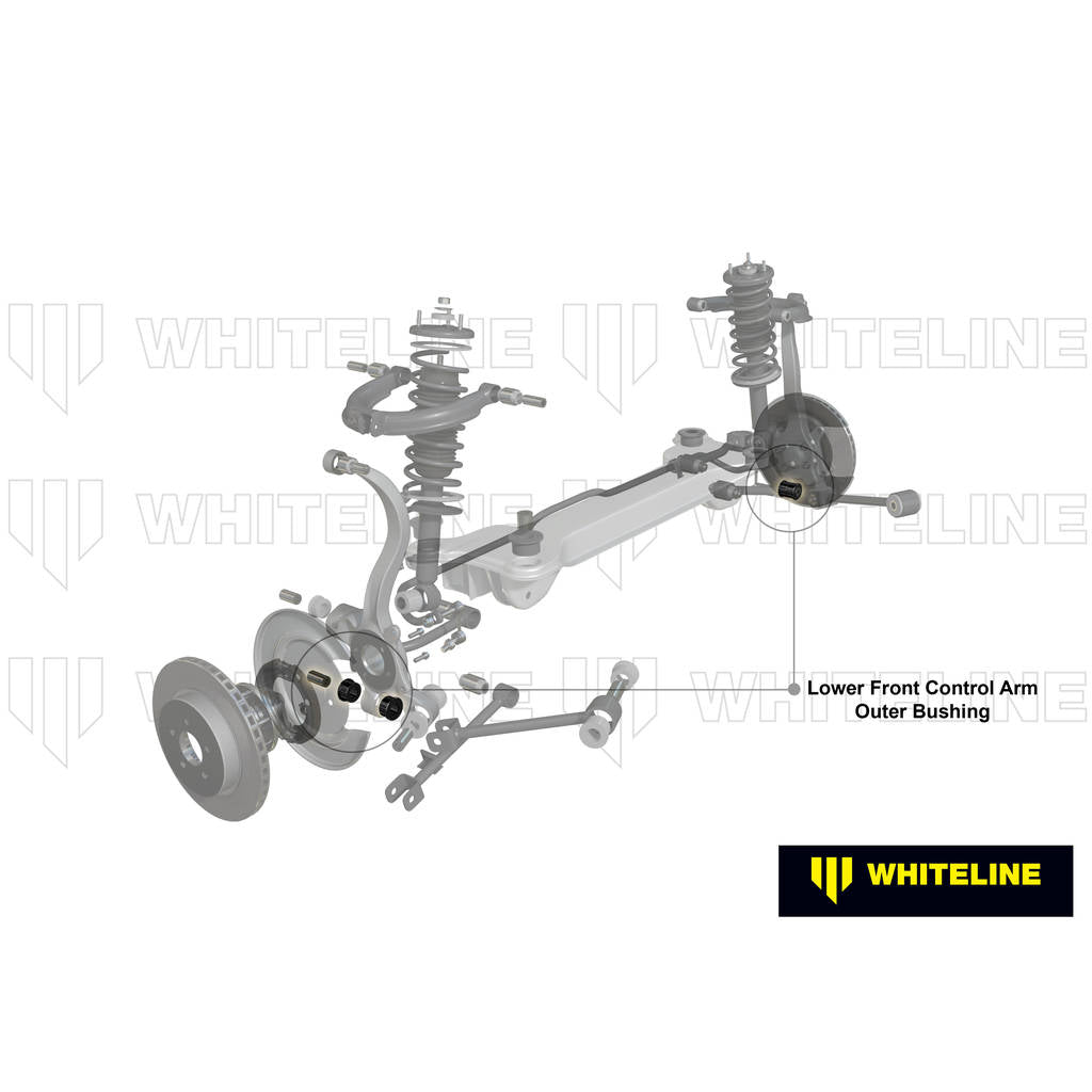 WHITELINE W62844A Комплект зовнішньої втулки заднього нижнього важеля підвіски для Mitsubishi Galant HJ/Magna TE-TW Photo-1 