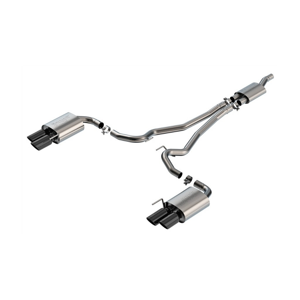 BORLA 140981BC Вихлопна система Cat-Back 2.50" S-Type (наконечники з чорного хрому 4") для FORD Mustang 2.3L EcoBoost 2024 Photo-0 