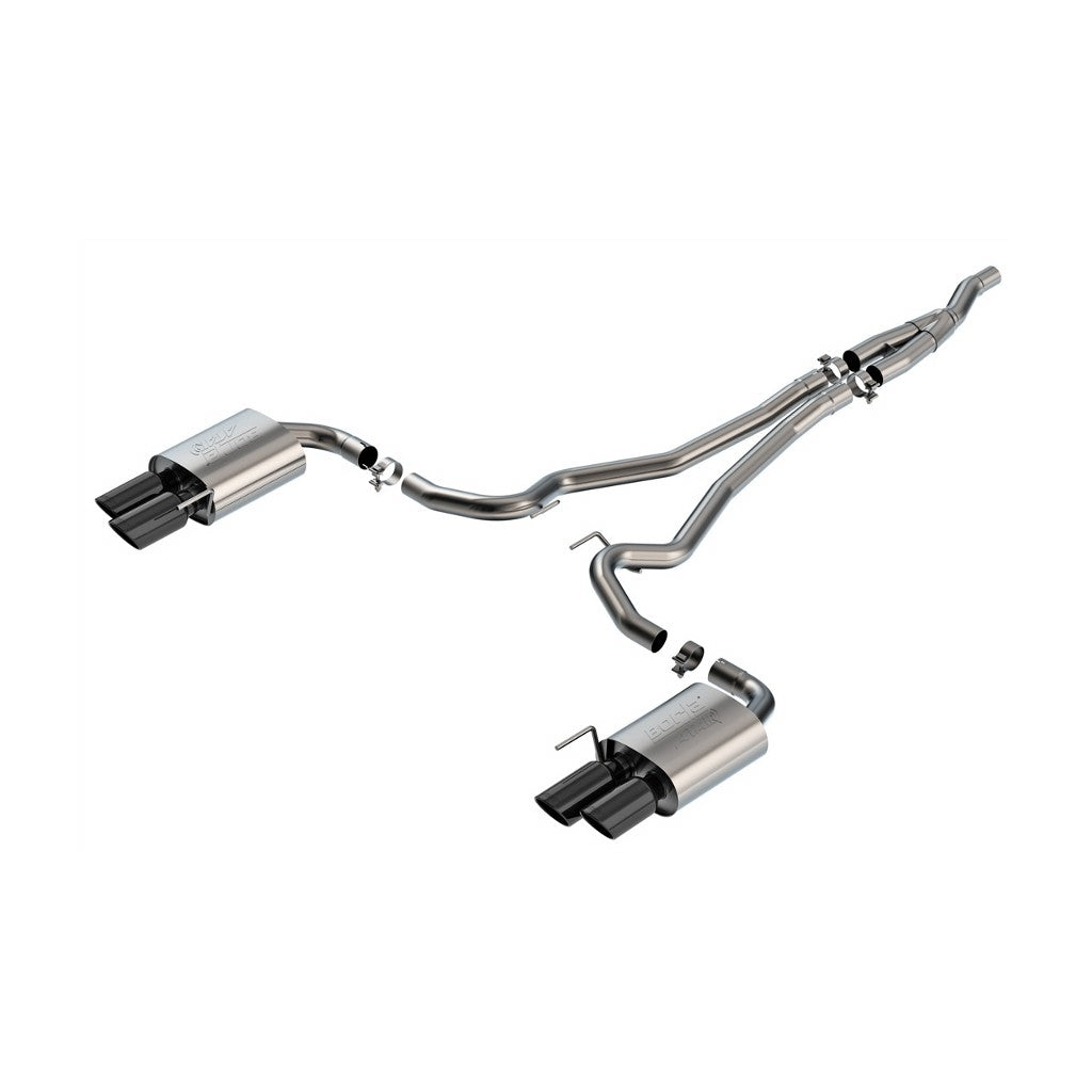 BORLA 140982BC Вихлопна система Cat-Back 2.50" ATAK (наконечники з чорного хрому 4") для FORD Mustang 2.3L EcoBoost 2024 Photo-0 