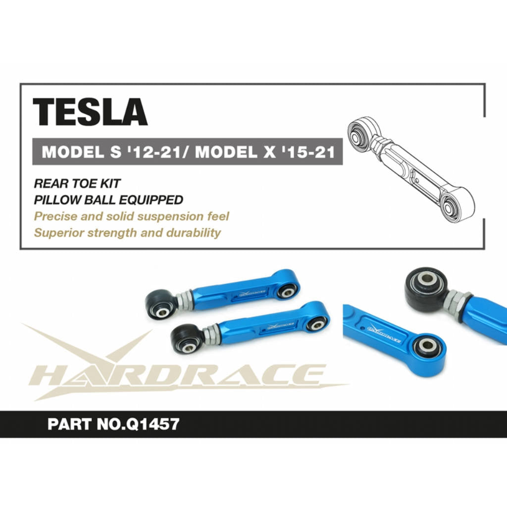HARDRACE Q1457 Rear Toe Kit (Pillow Ball) 2pcs for TESLA Model S 2012-2021 / Model X 2015-2021 Photo-4 