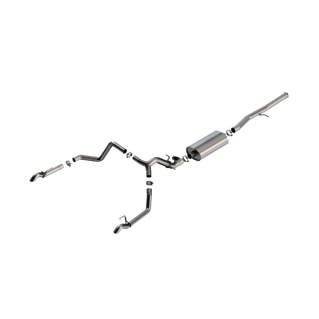 BORLA 141002 Вихлопна система Cat-Back 2.75" Touring (наконечники з матової нержавіючої сталі 2.25") для CHEVROLET Silverado 1500 ZR2 / GMC Sierra 1500 AT4X 6.2L 2024 Photo-0 