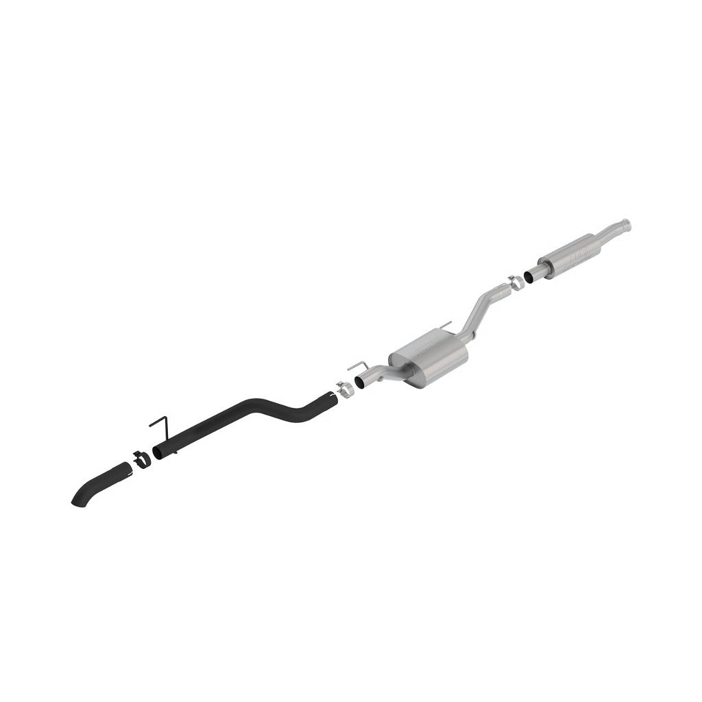 BORLA 140809CB Вихлопна система Cat-Back 2.75", S-Type (2.75" чорні наконечники із загином донизу) для JEEP Gladiator (JT) 3.6L V6 2020-2023 Photo-0 