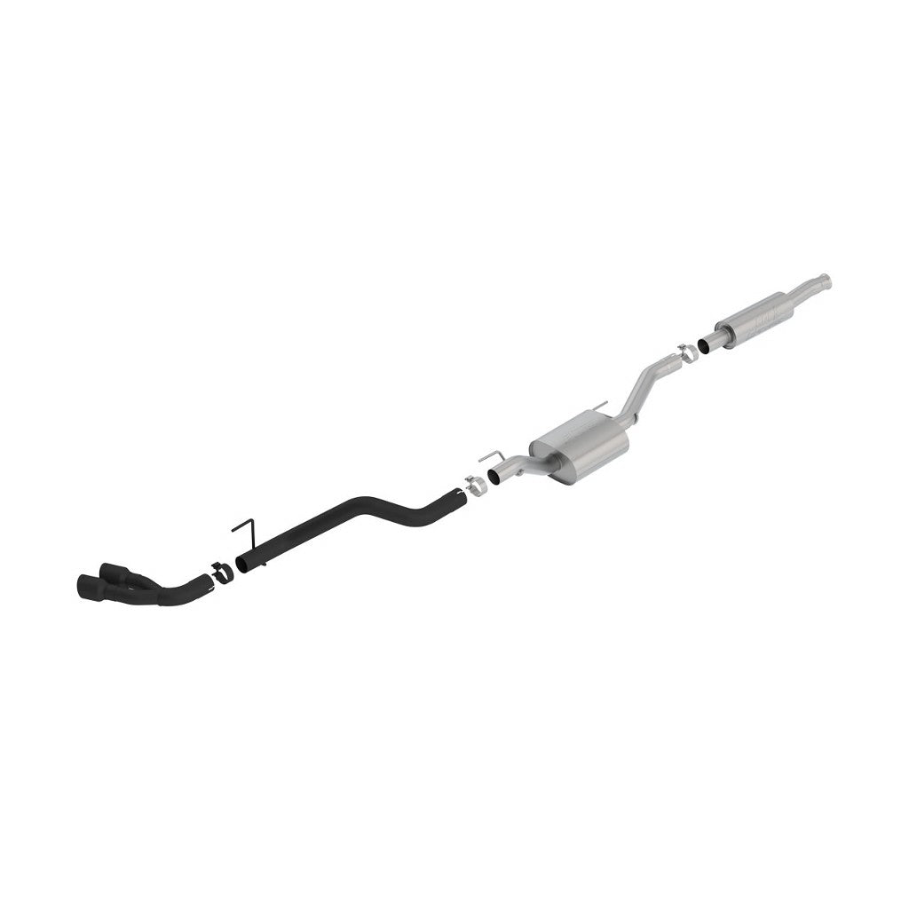 BORLA 140812CB Вихлопна система Cat-Back 2.75", S-Type (3.5" RD X 6.0" наконечники з чорним покриттям) для JEEP Gladiator (JT) 3.6L V6 2020-2023 Photo-0 