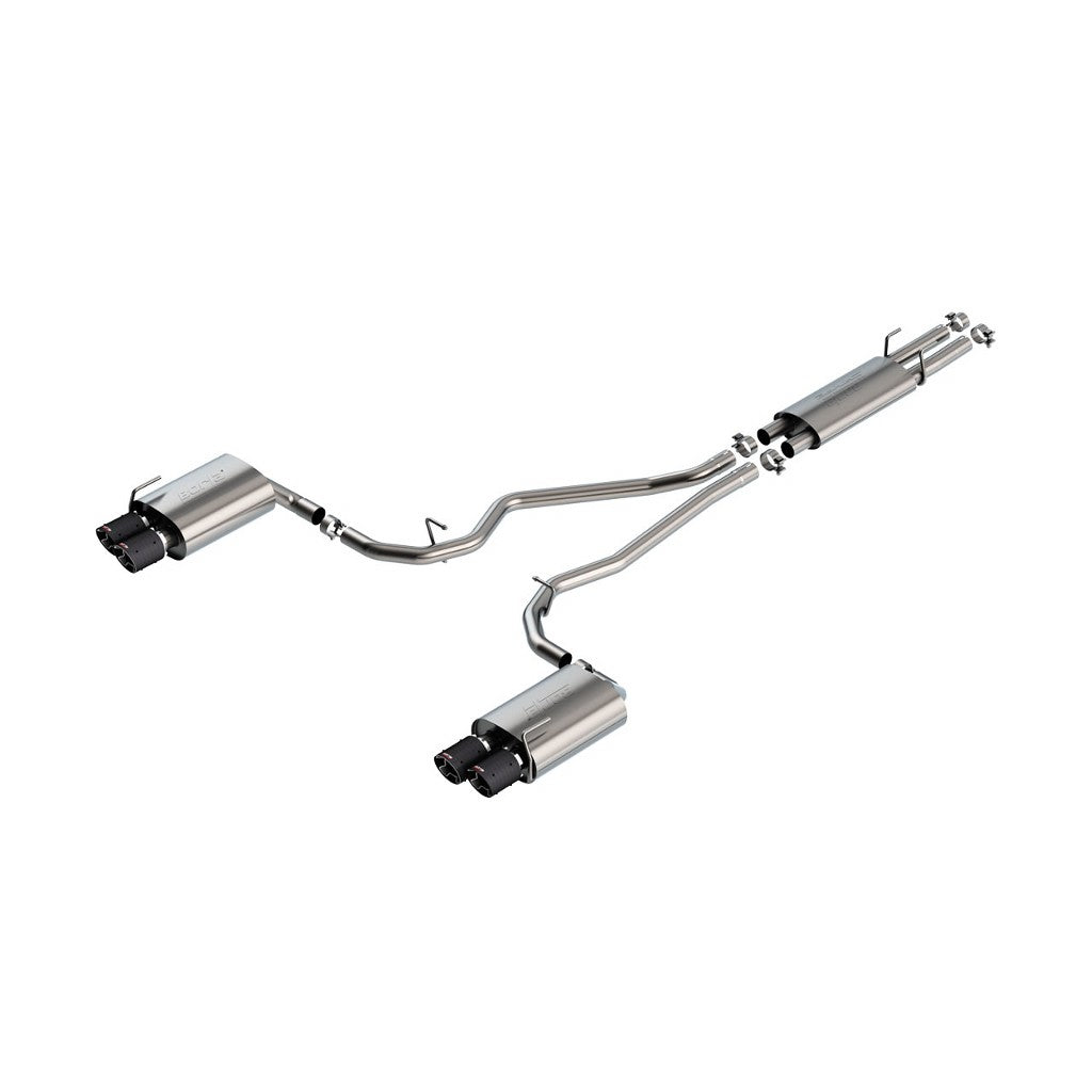 BORLA 140820CF Вихлопна система Cat-Back 2.25", S-Type (4" RD X 5.62" наконечники з карбону) для FORD Explorer ST / Explorer Platinum 3.0L V6 2020-2023 Photo-0 