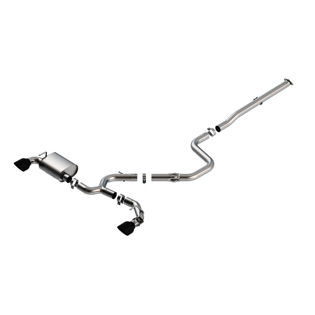 BORLA 140832BC Вихлопна система Cat-Back 3", ATAK (5.0" RD X 6.5" наконечники з чорного хрому) для HYUNDAI Veloster N 2.0L i4 2019-2022 Photo-0 